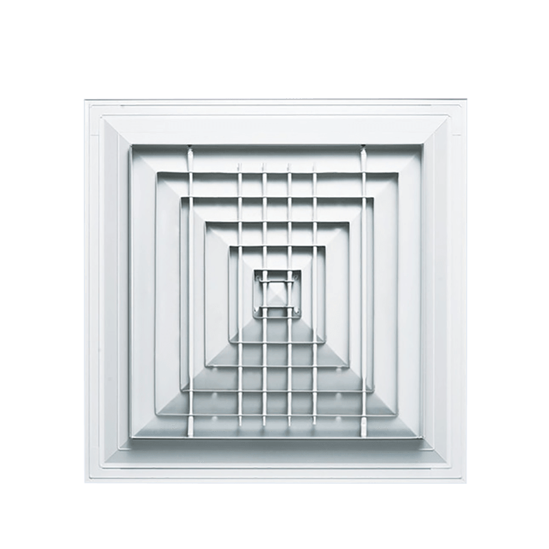 A többszárnyú levegőkimenet alkalmas folyosókba vagy füstmentes előkezelő helyiségekbe történő beépítésre